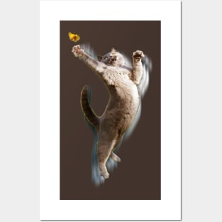 jumping cat Posters and Art